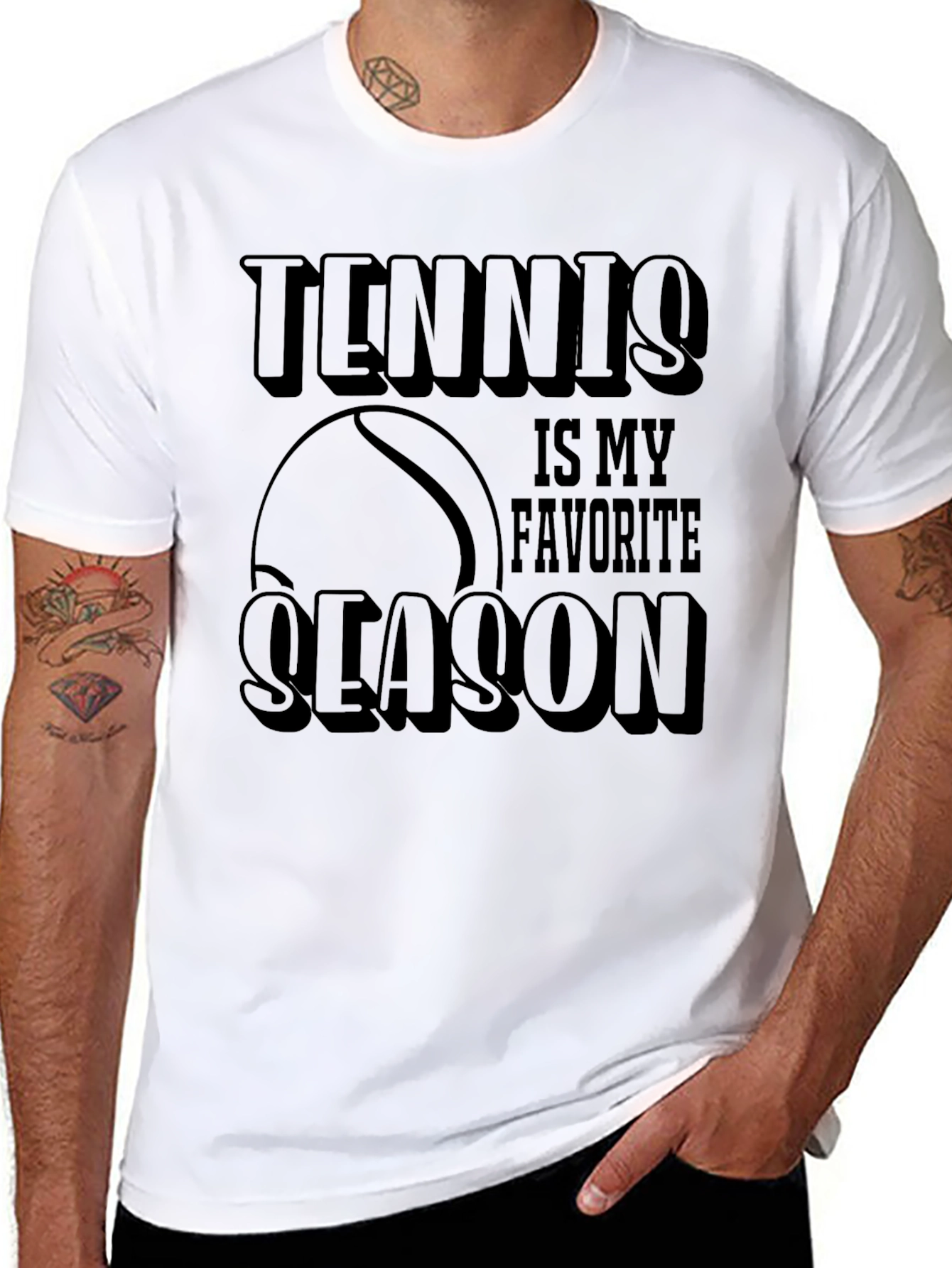 Tennis Is My Favorite Season Black T-Shirt