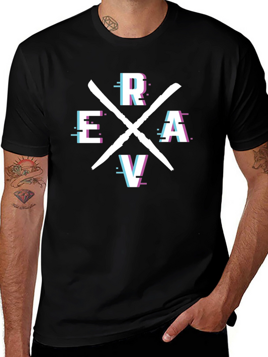 Retro Glitch ERAV Tee - Stylish Graphic T-Shirt