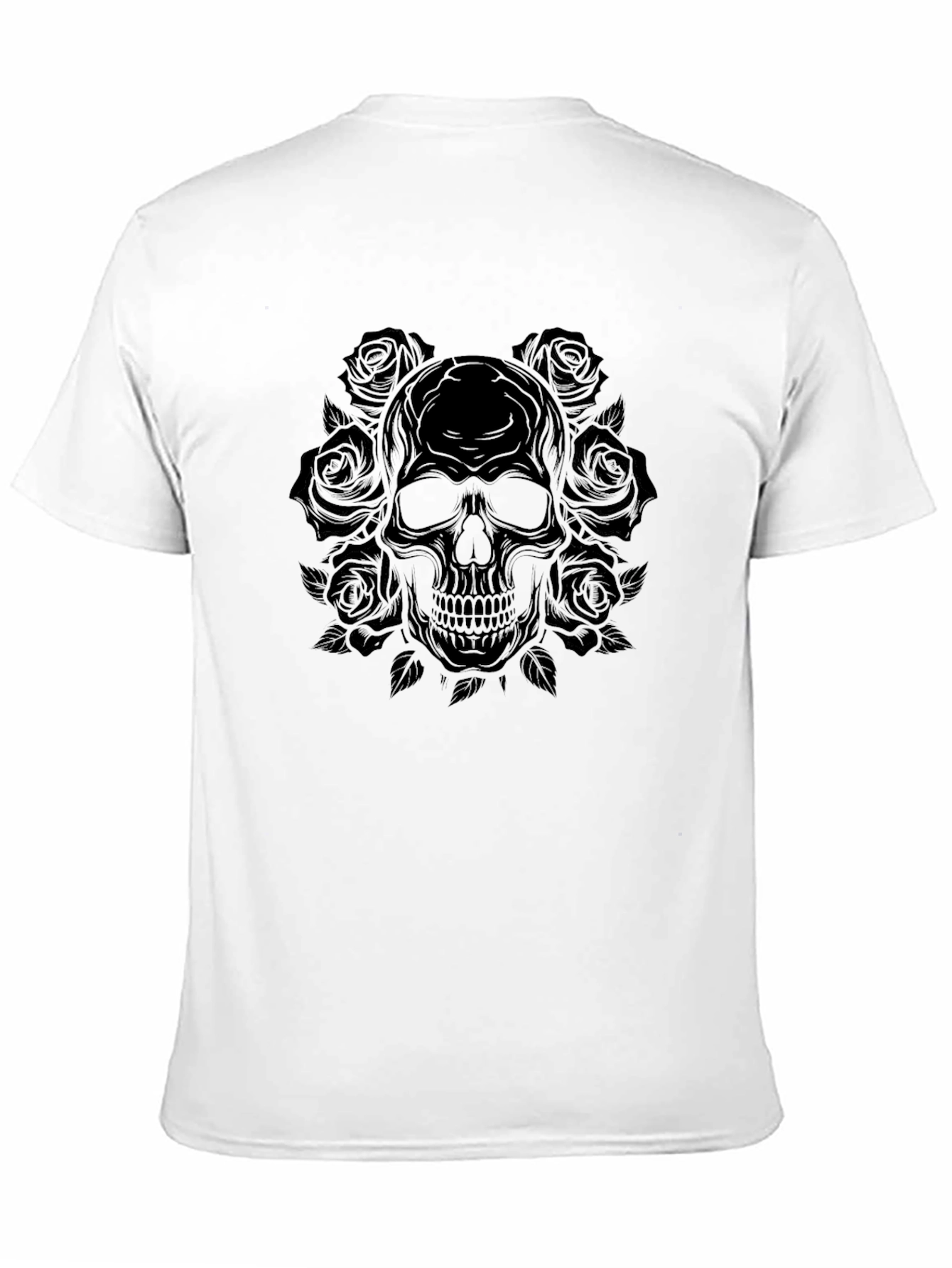 Skull & Roses Graphic Tee - Mens Black T-Shirt