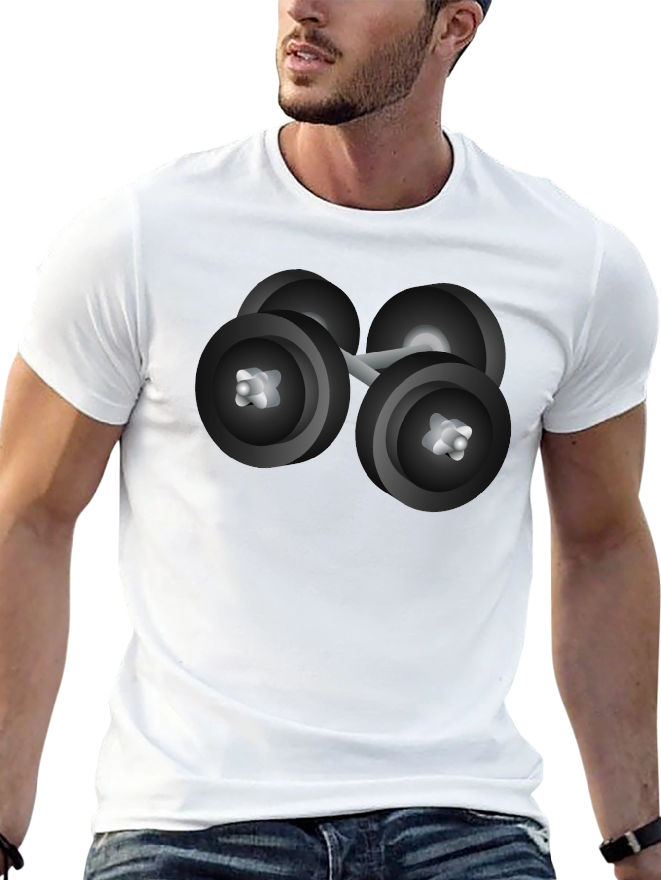 Dumbbell Graphic Tee - Fitness Lovers Black T-Shirt
