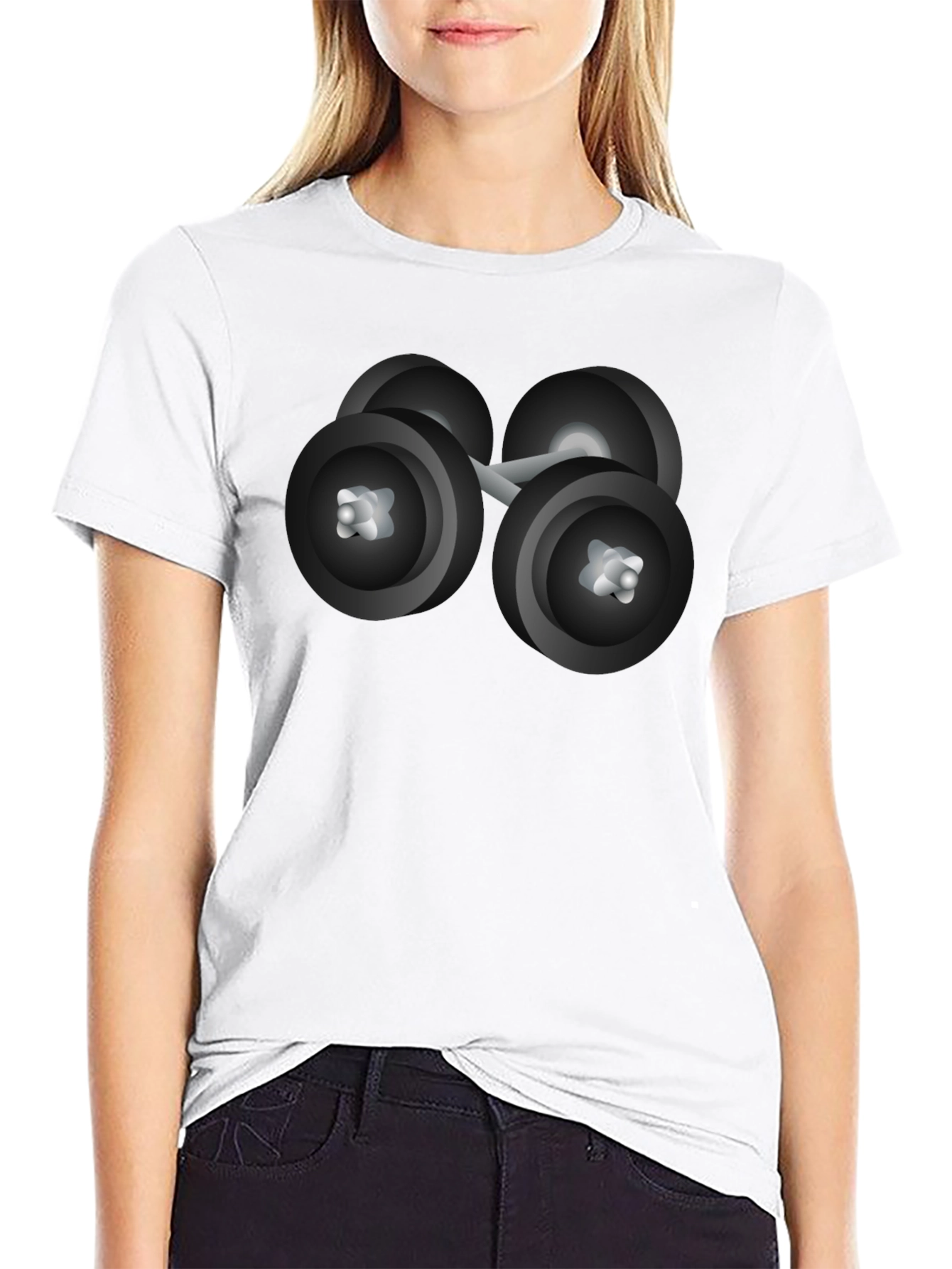 Dumbbell Graphic Tee - Fitness Lovers Black T-Shirt
