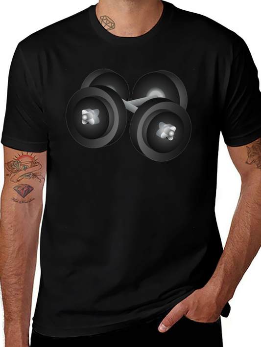 Dumbbell Graphic Tee - Fitness Lovers Black T-Shirt