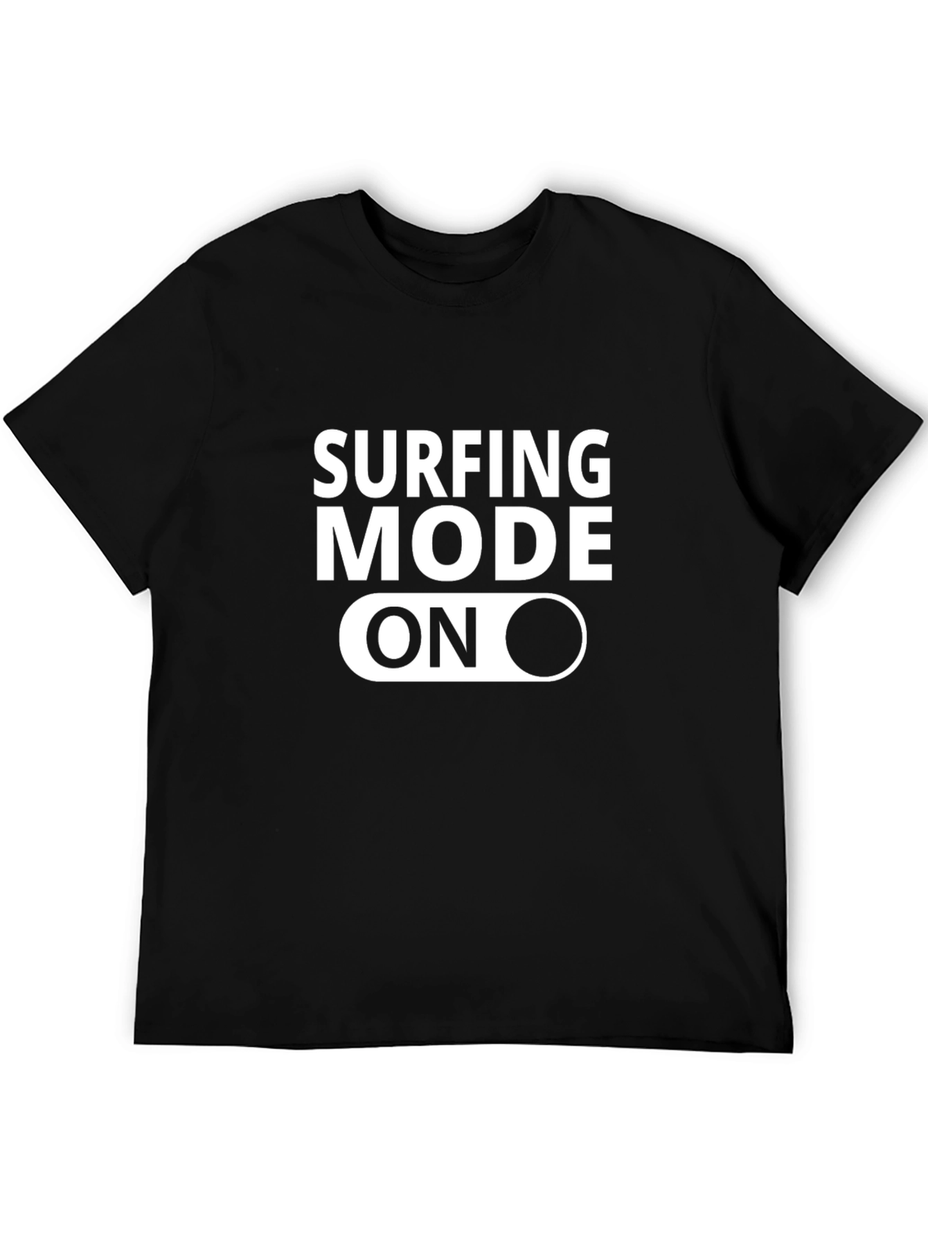 Surfing Mode On Black T-Shirt