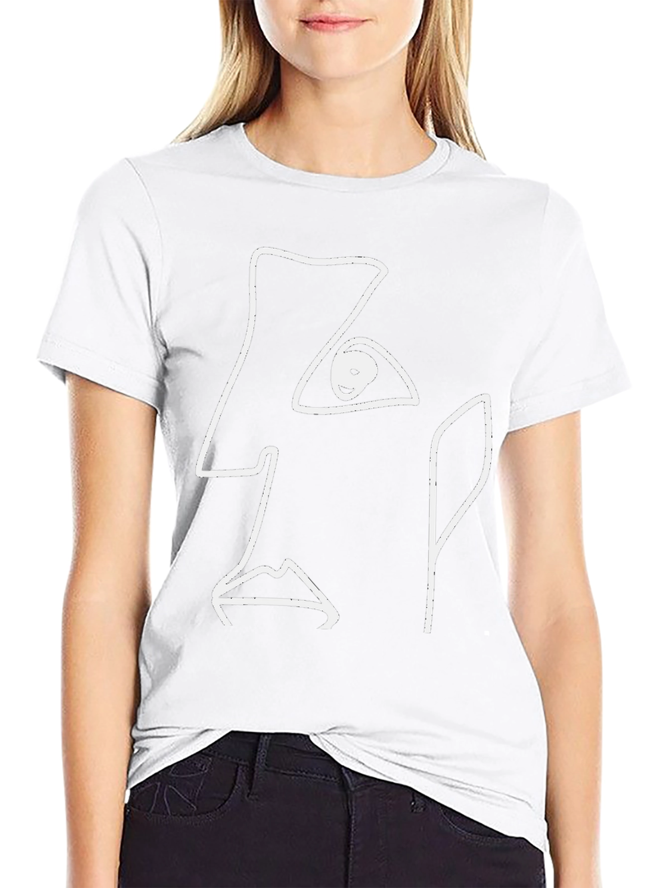 Abstract Face Graphic Tee - Modern Art T-Shirt
