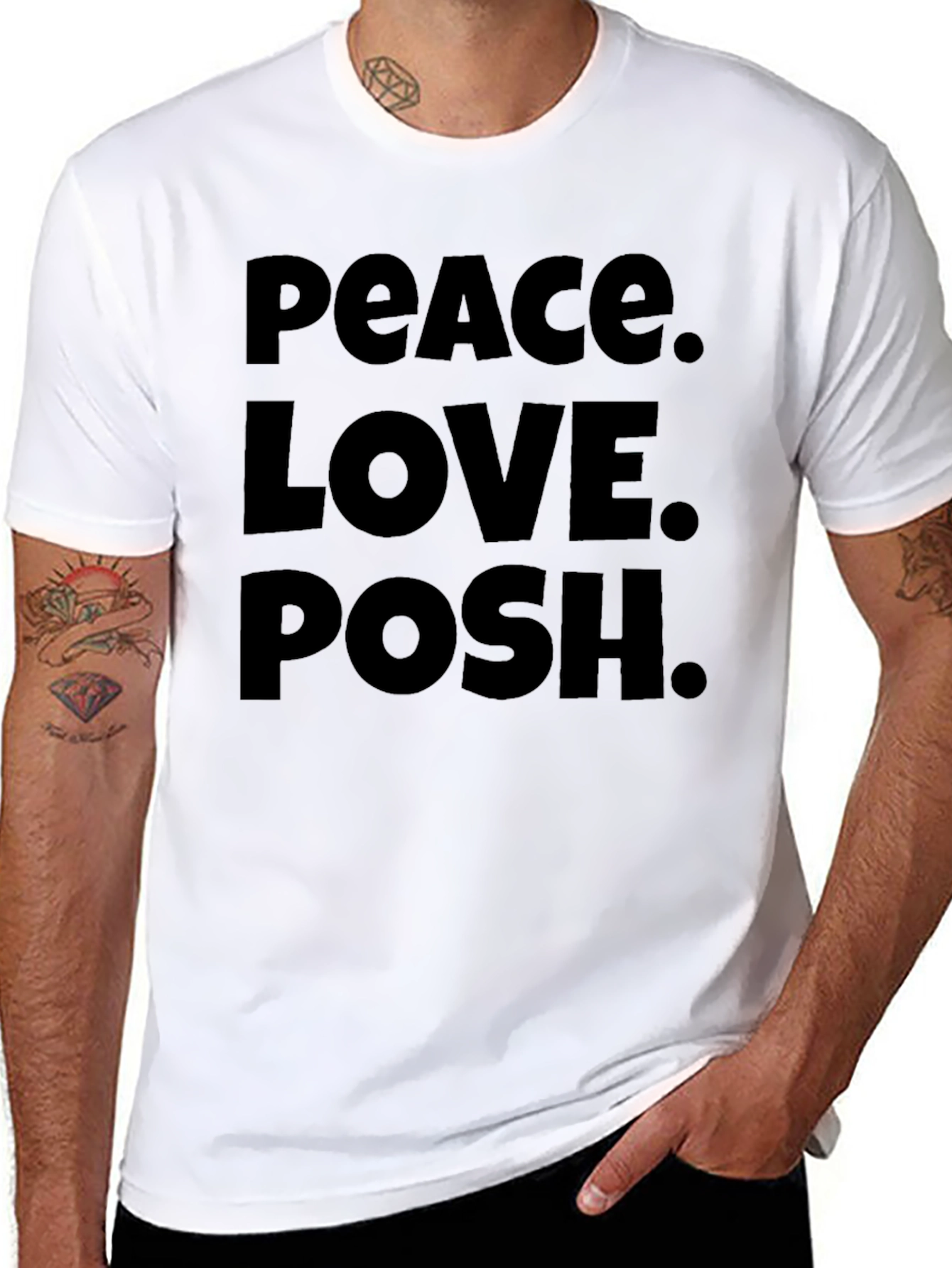 Peace Love Posh Black T-Shirt