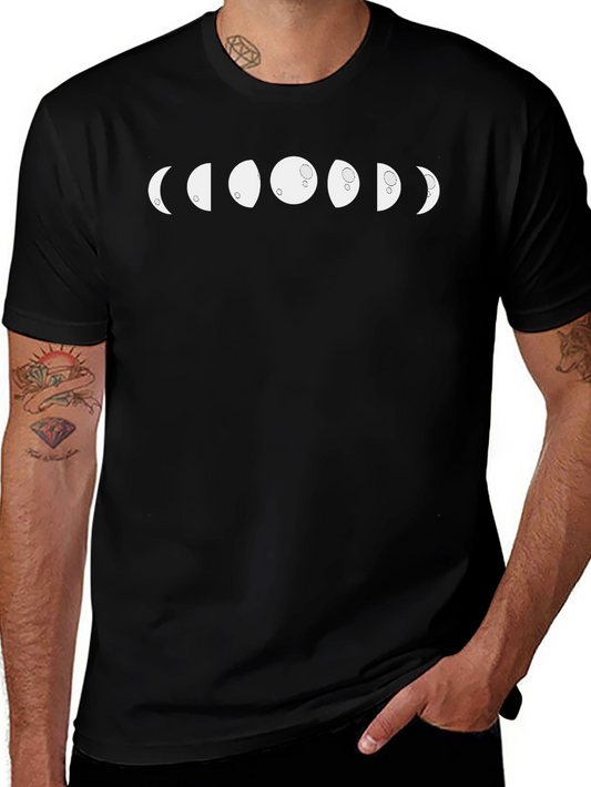 Lunar Phase T-Shirt - Mens Black Crew Neck Tee