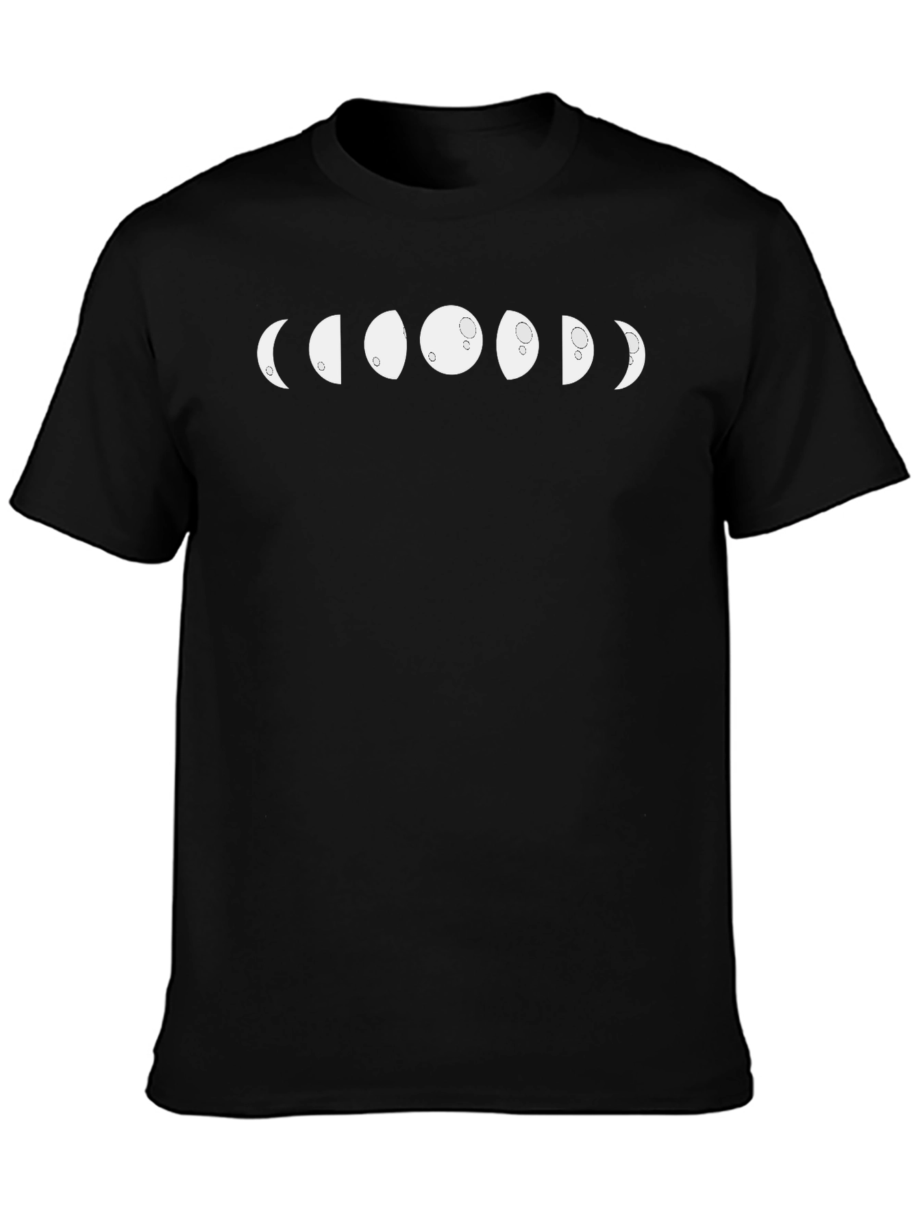 Lunar Phase T-Shirt - Mens Black Crew Neck Tee
