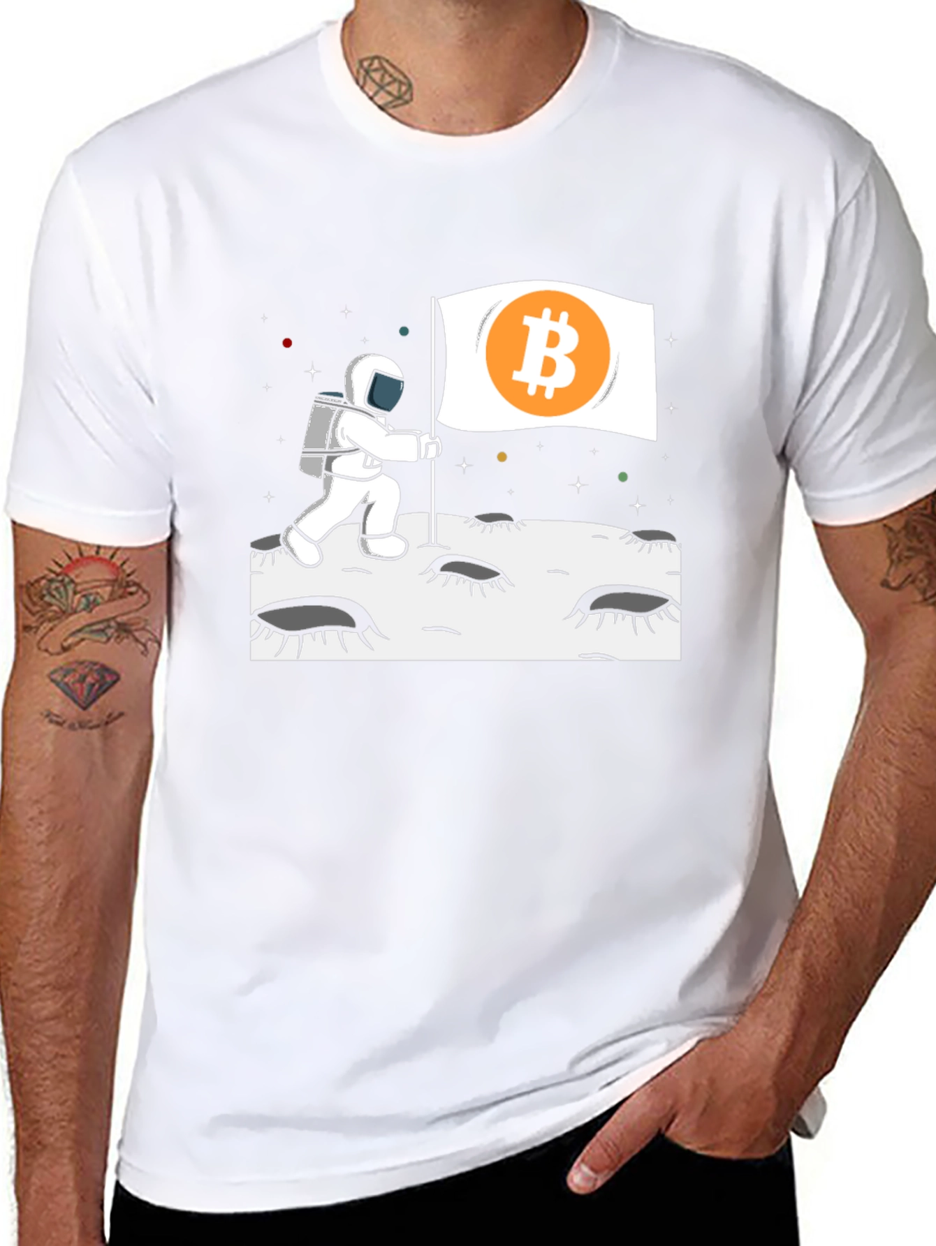 Bitcoin Astronaut T-Shirt - Crypto Moon Landing Tee