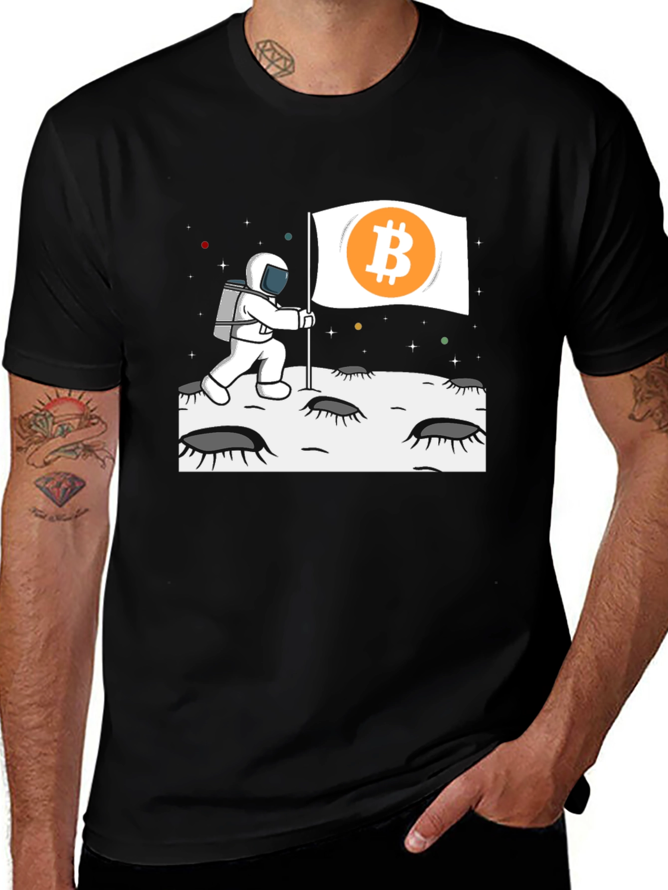 Bitcoin Astronaut T-Shirt - Crypto Moon Landing Tee
