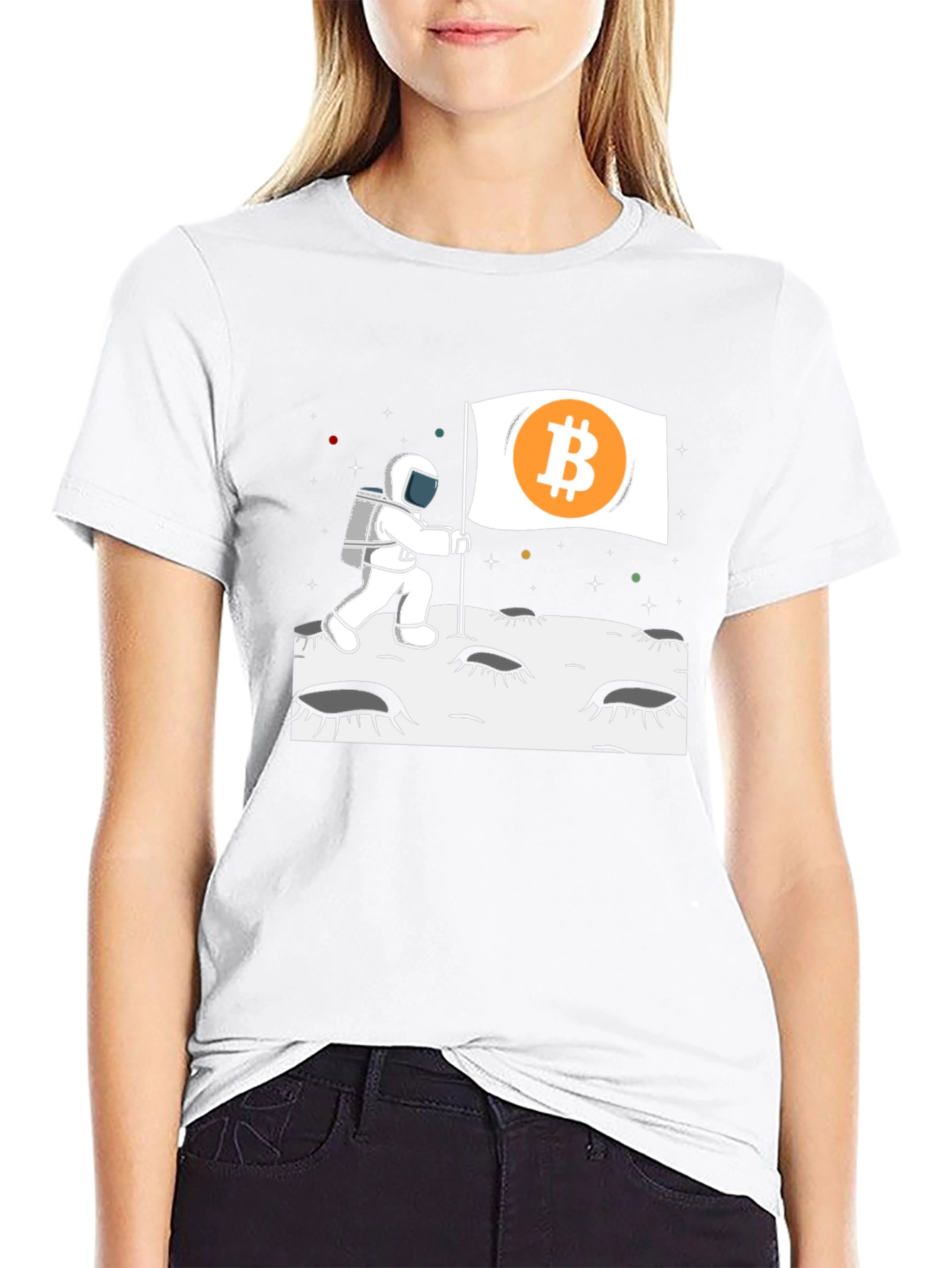 Bitcoin Astronaut T-Shirt - Crypto Moon Landing Tee