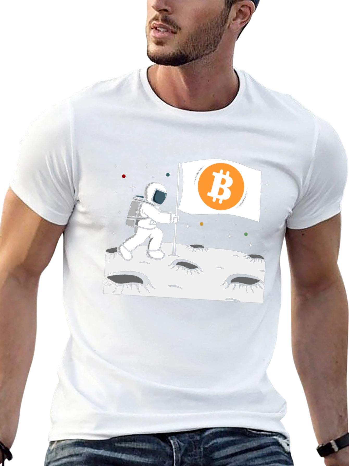 Bitcoin Astronaut T-Shirt - Crypto Moon Landing Tee