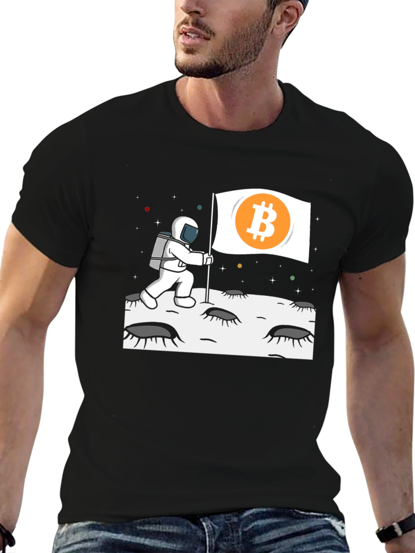 Bitcoin Astronaut T-Shirt - Crypto Moon Landing Tee