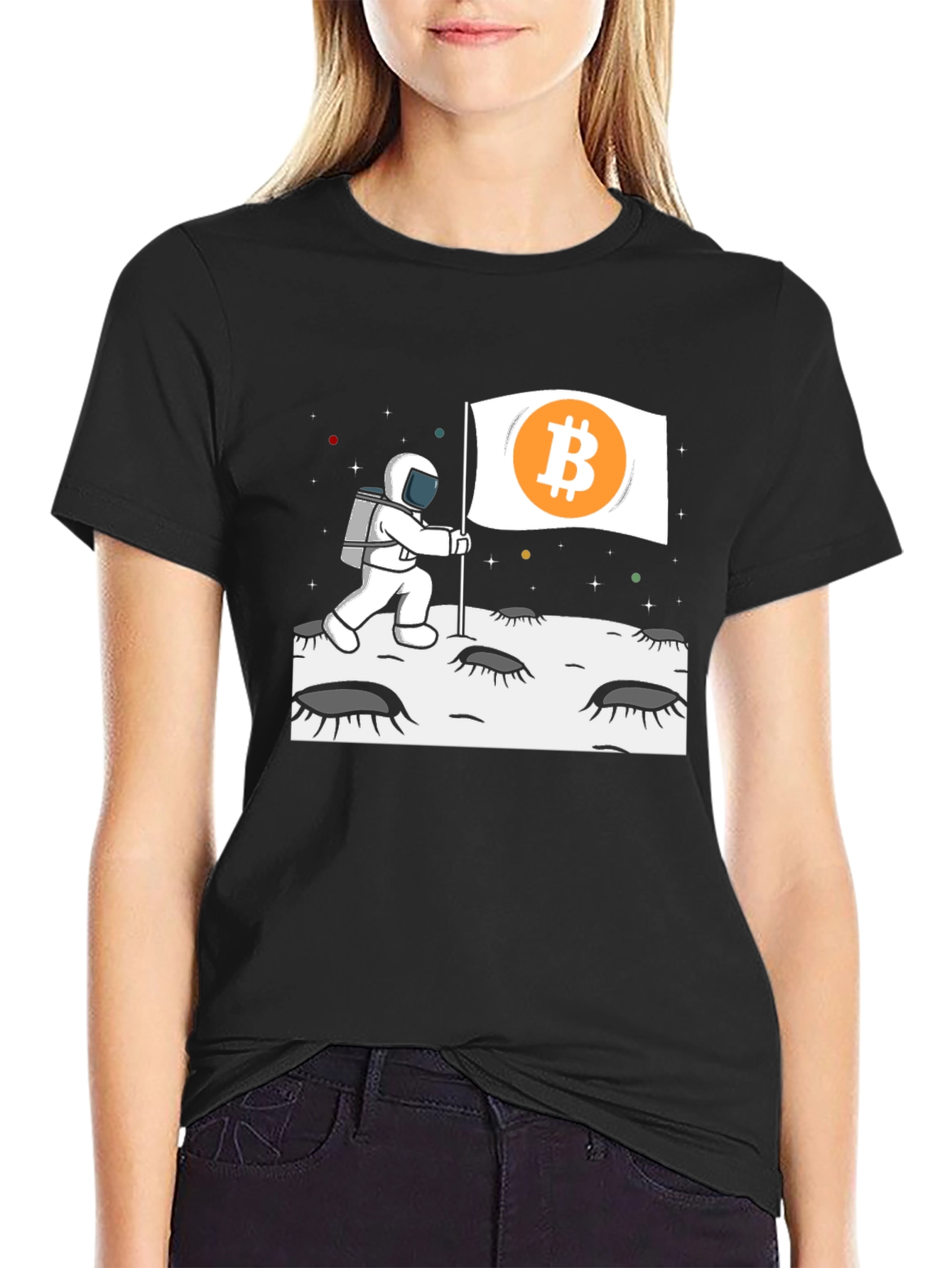 Bitcoin Astronaut T-Shirt - Crypto Moon Landing Tee