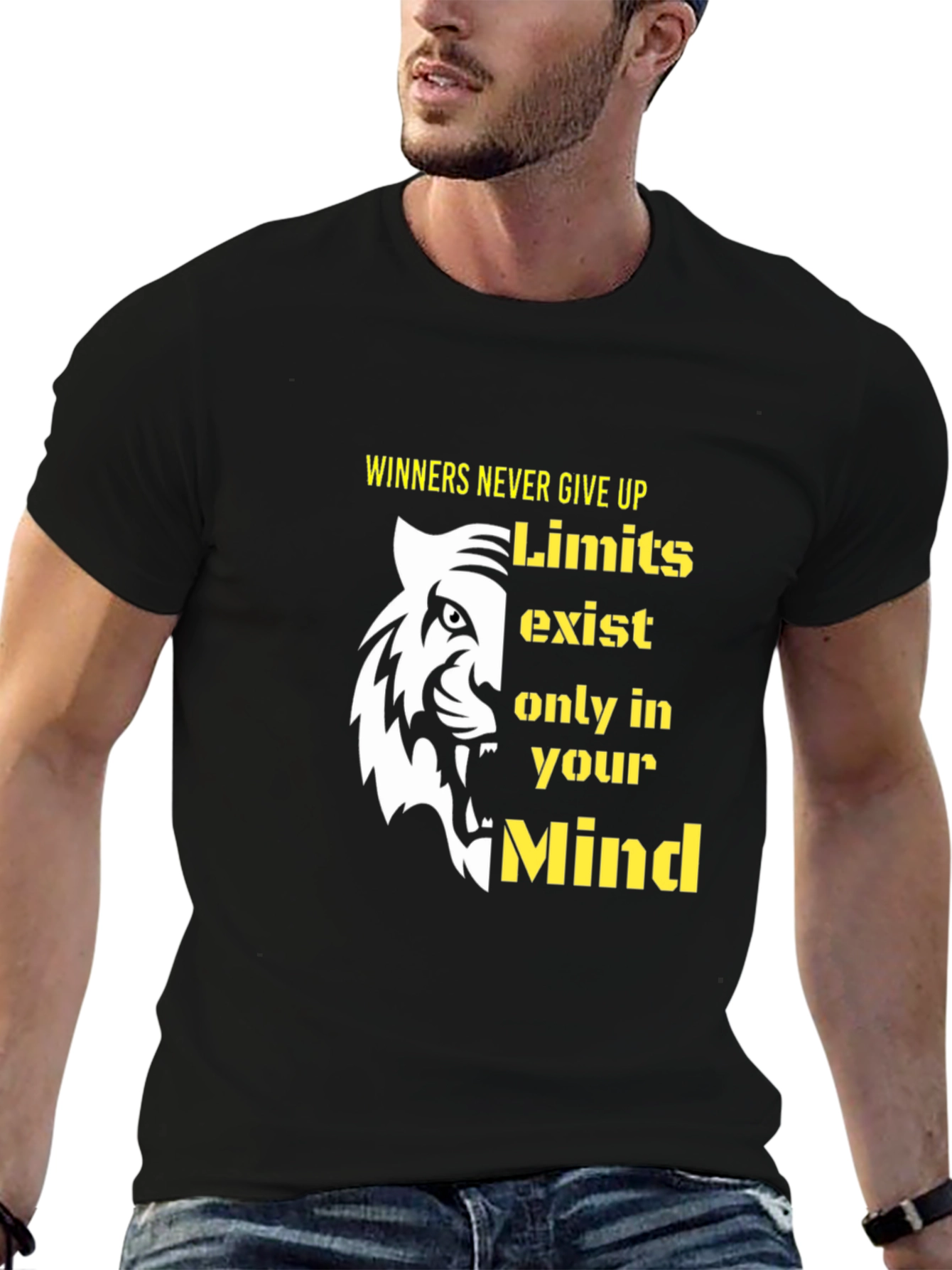 Motivational Tiger Graphic Print T-Shirt