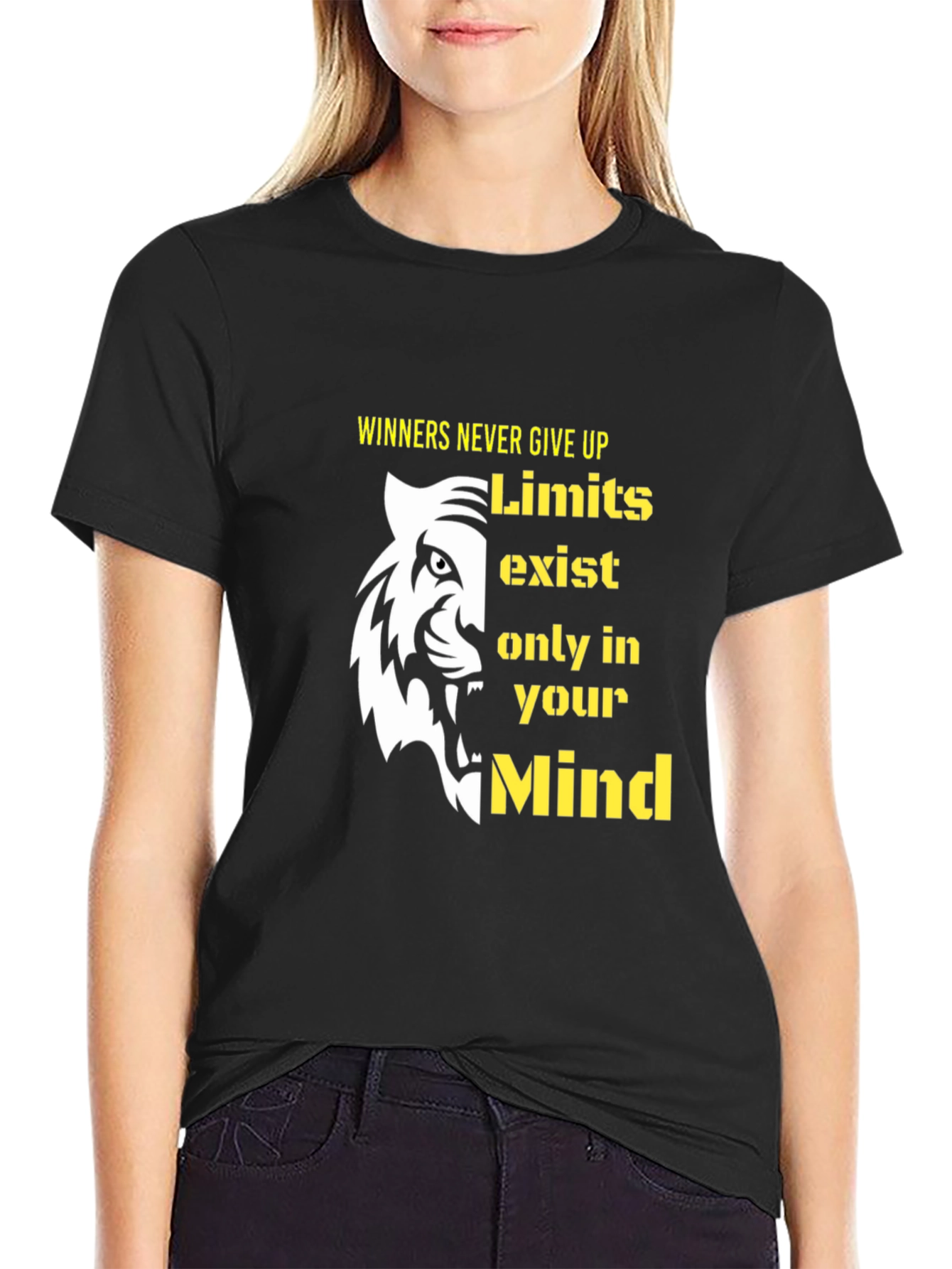 Motivational Tiger Graphic Print T-Shirt