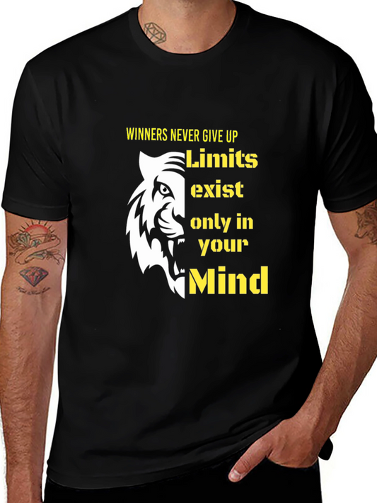 Motivational Tiger Graphic Print T-Shirt
