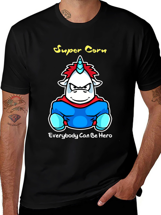Super Corn Hero Graphic T-Shirt - Black