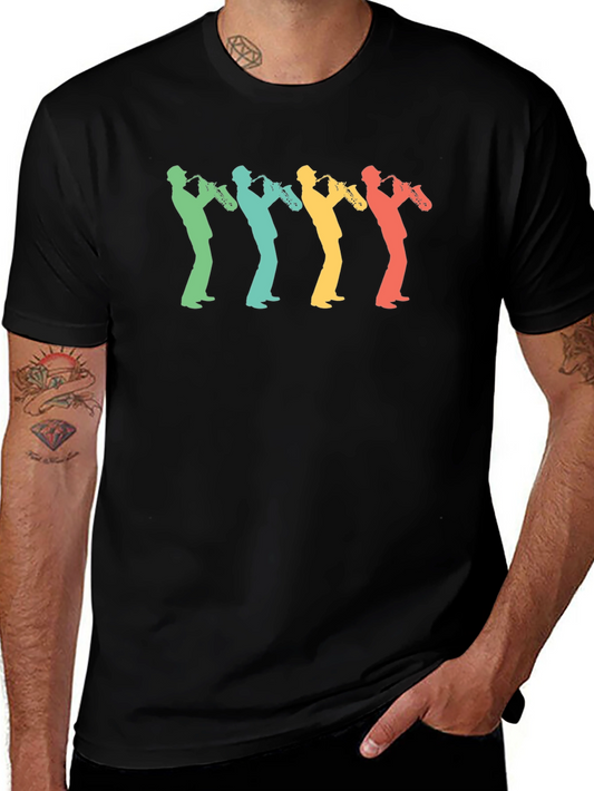 Saxophone Player Retro T-Shirt - Music Lover Tee