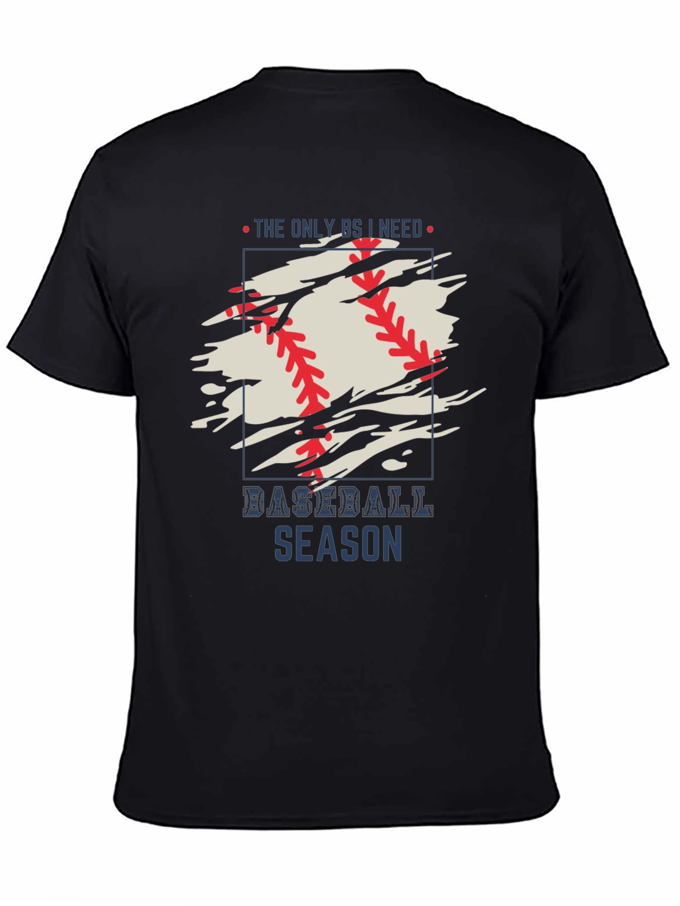 Baseball Season Graphic Tee - Mens Black T-Shirt