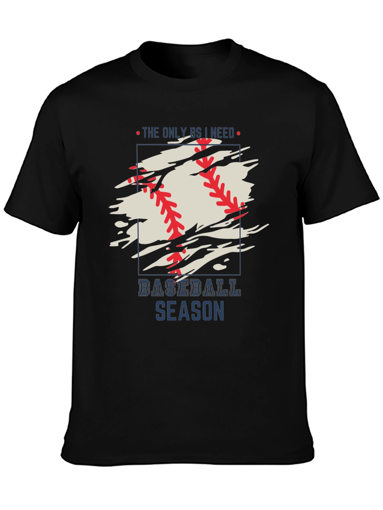 Baseball Season Graphic Tee - Mens Black T-Shirt