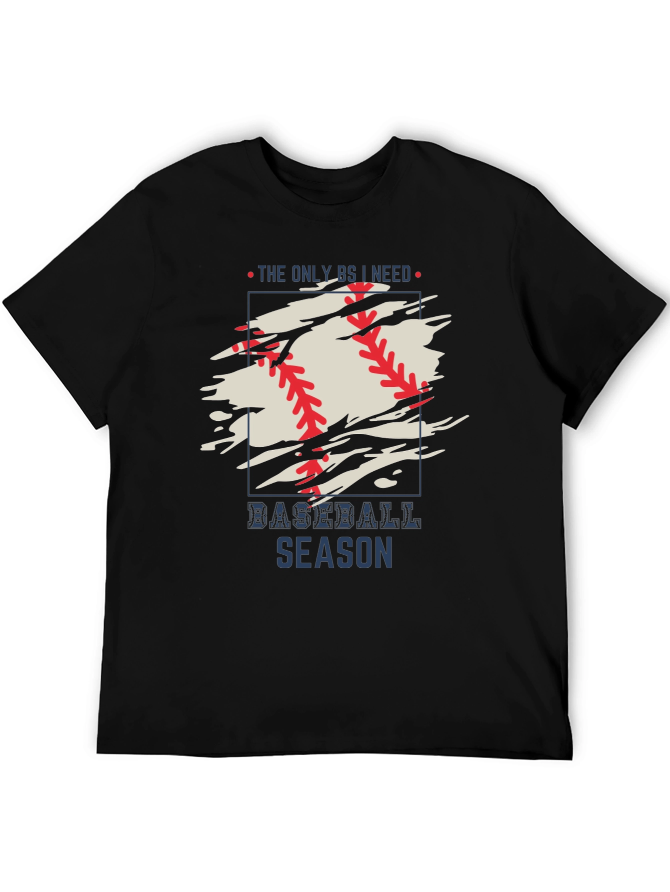 Baseball Season Graphic Tee - Mens Black T-Shirt