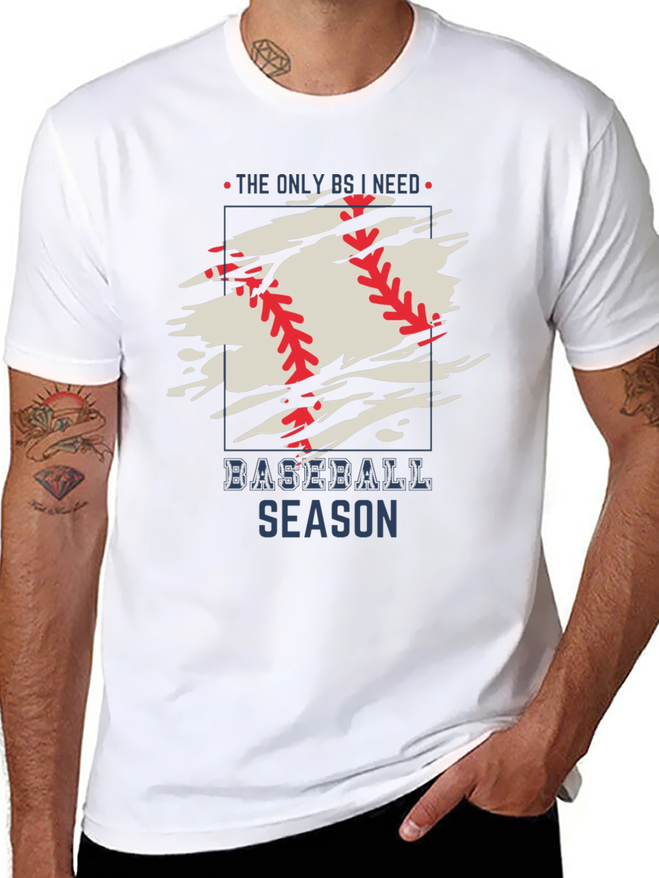 Baseball Season Graphic Tee - Mens Black T-Shirt