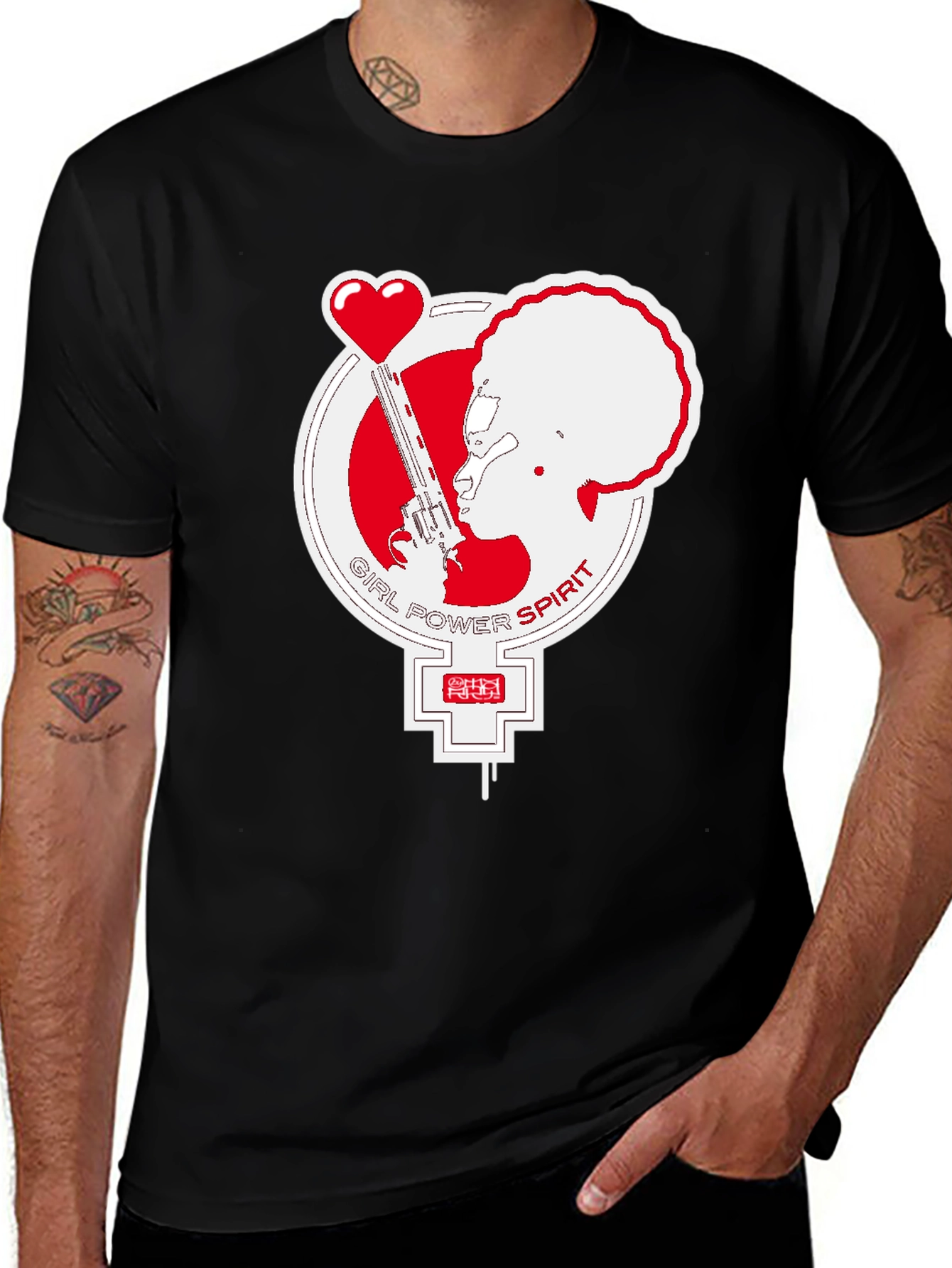 Girl Power Spirit Black T-Shirt
