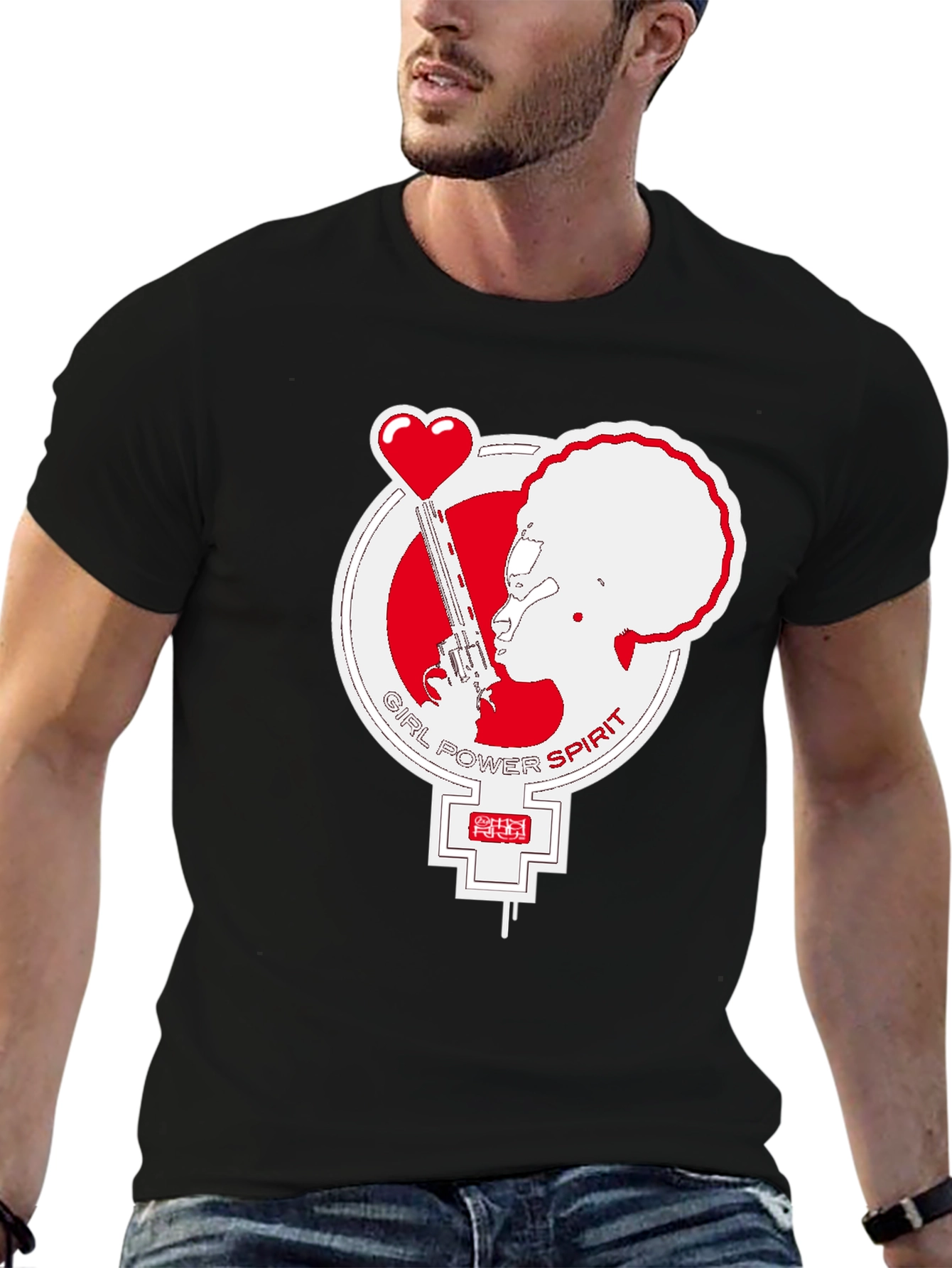 Girl Power Spirit Black T-Shirt