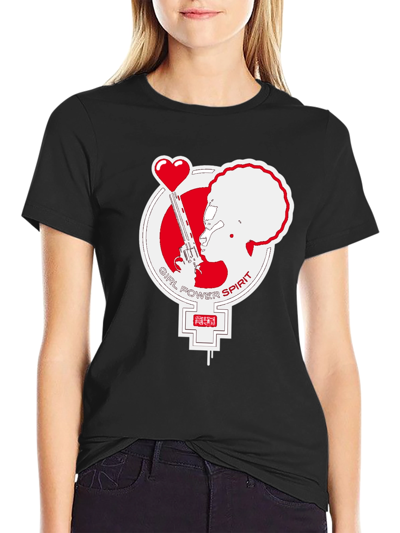 Girl Power Spirit Black T-Shirt
