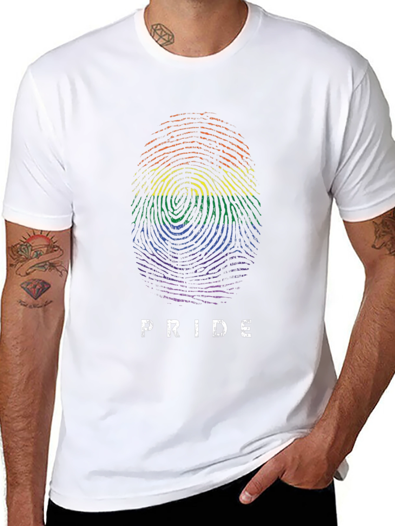 Pride Fingerprint Graphic Tee - Black