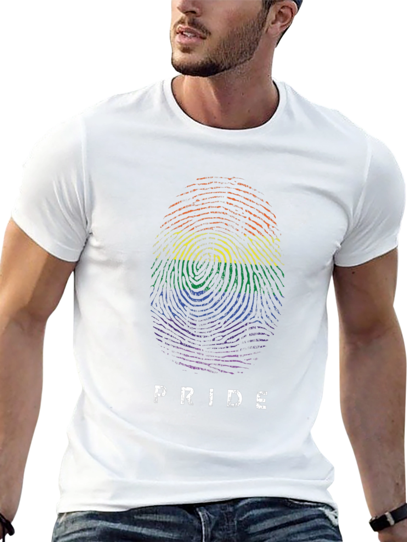 Pride Fingerprint Graphic Tee - Black