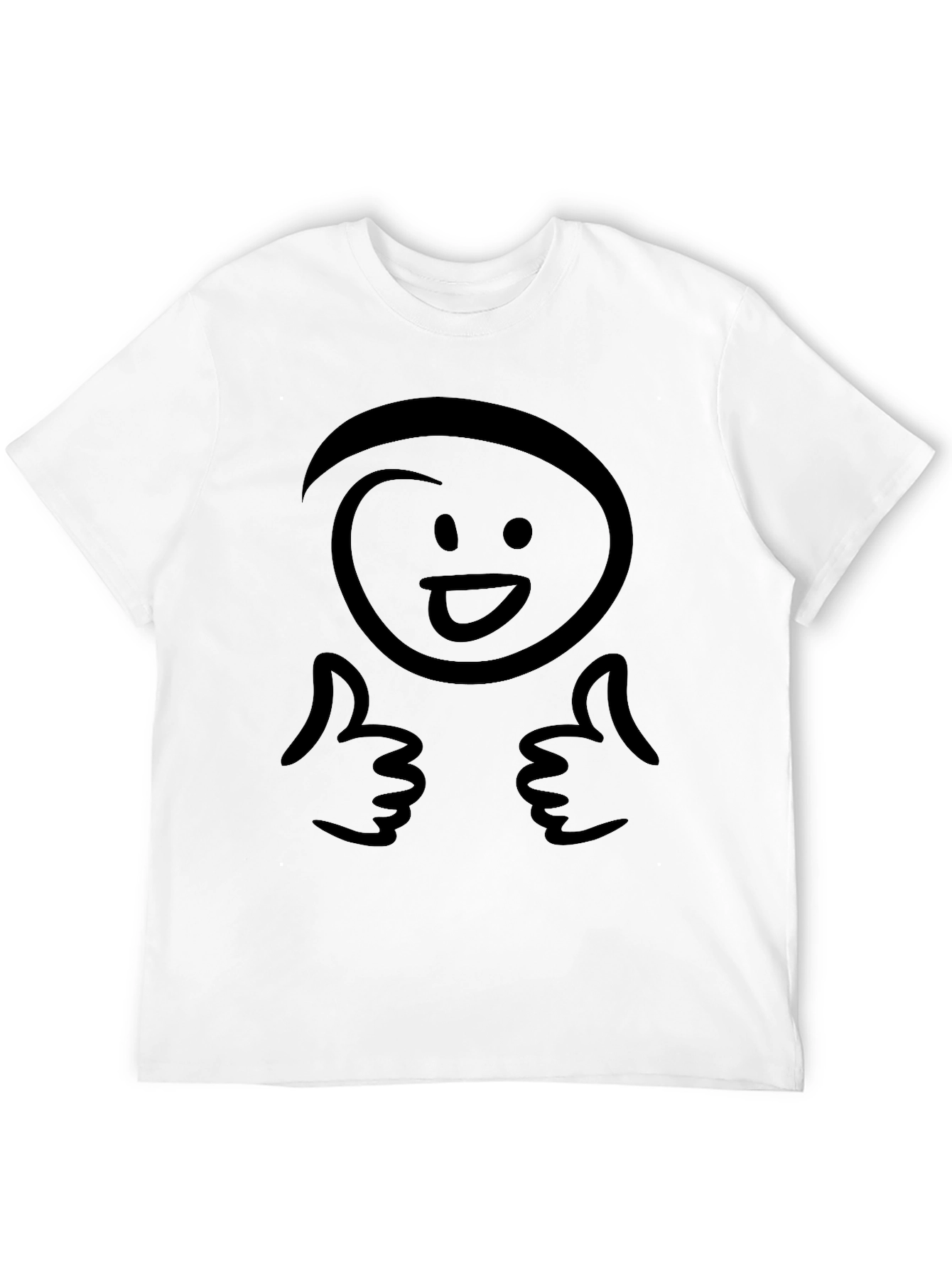 Funny Smiley Face Thumbs Up Black T-Shirt