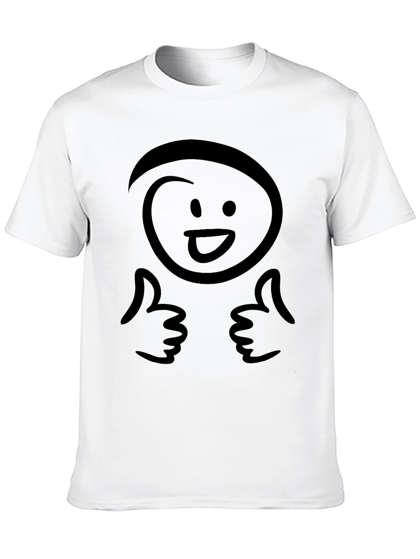 Funny Smiley Face Thumbs Up Black T-Shirt