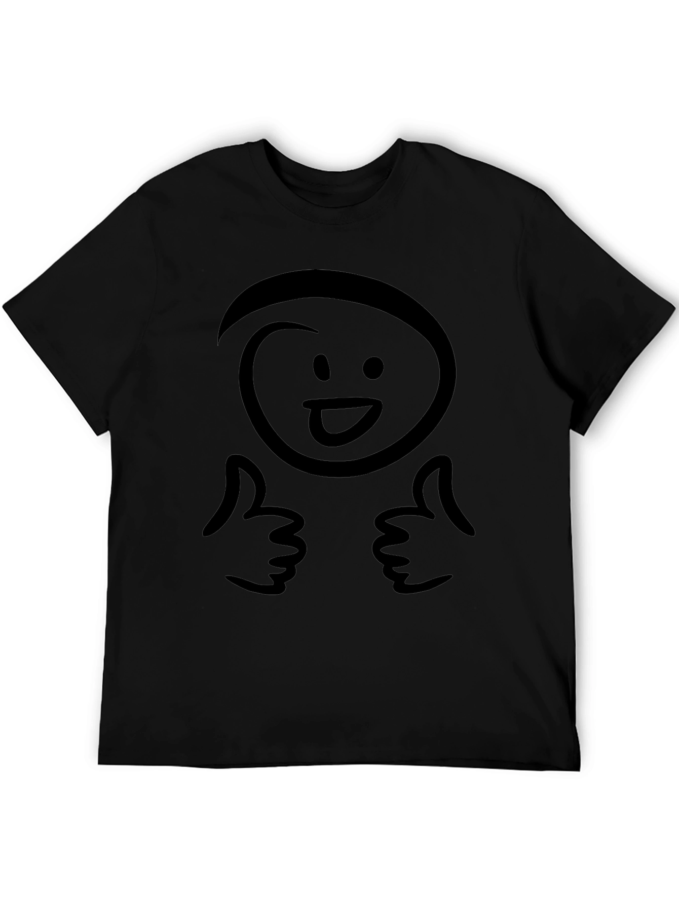 Funny Smiley Face Thumbs Up Black T-Shirt