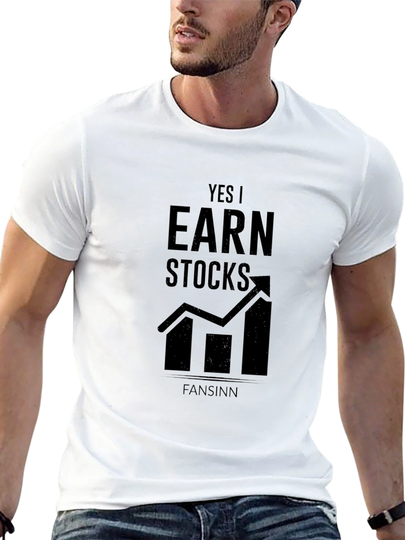 Yes I Earn Stocks Black Graphic Tee