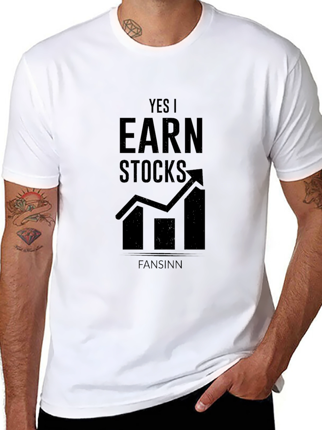 Yes I Earn Stocks Black Graphic Tee