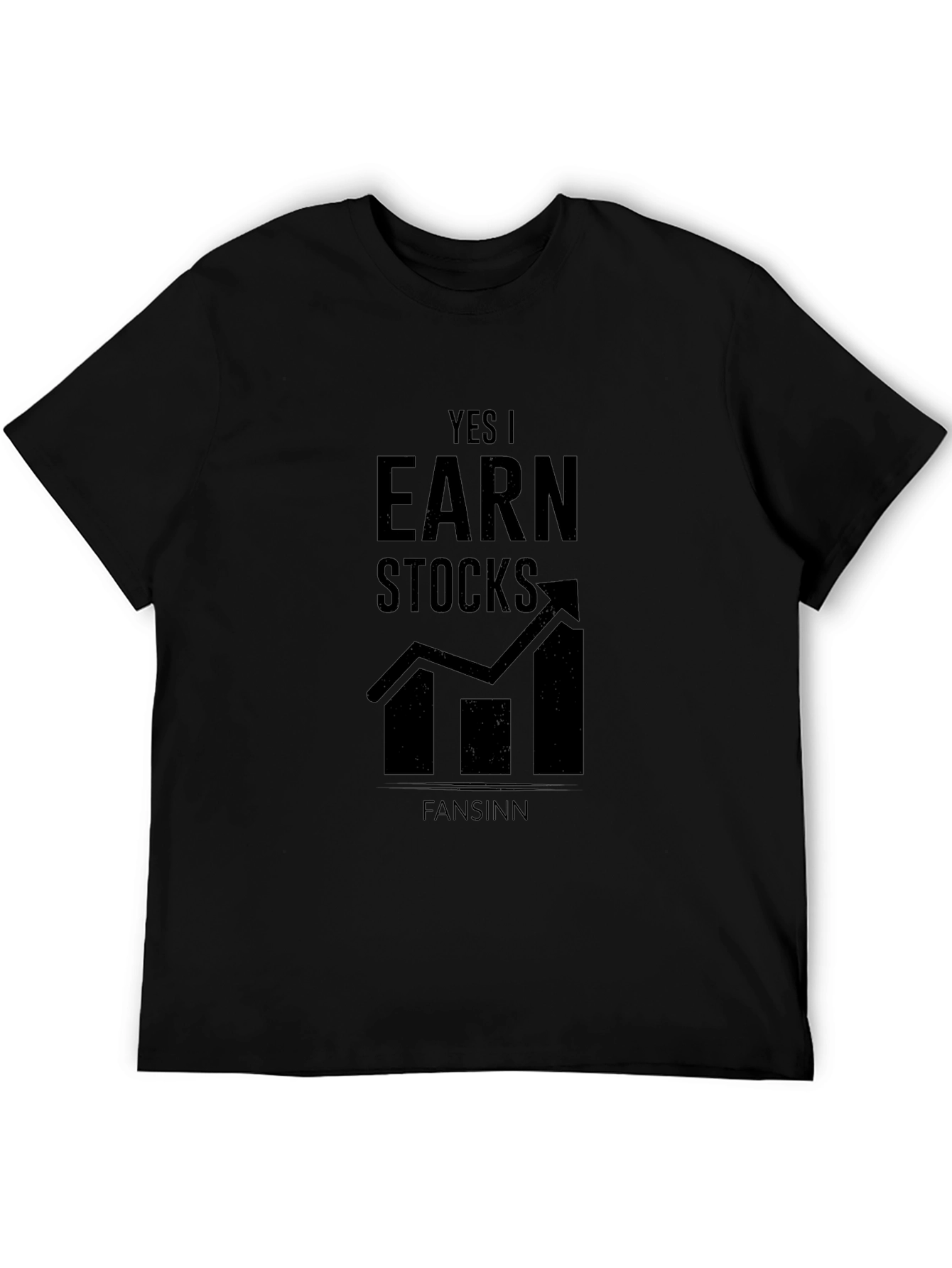 Yes I Earn Stocks Black Graphic Tee