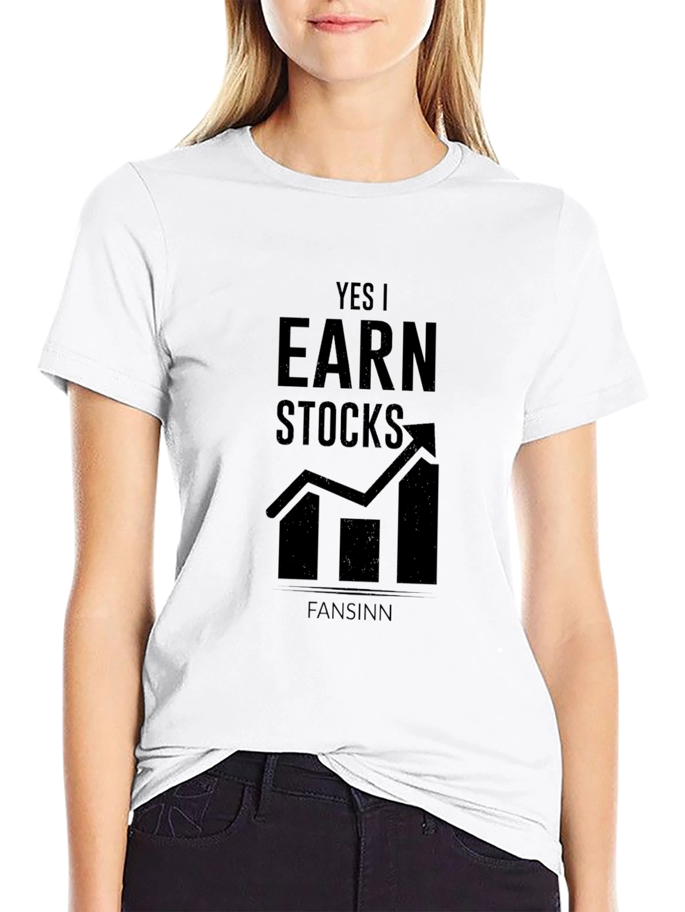 Yes I Earn Stocks Black Graphic Tee