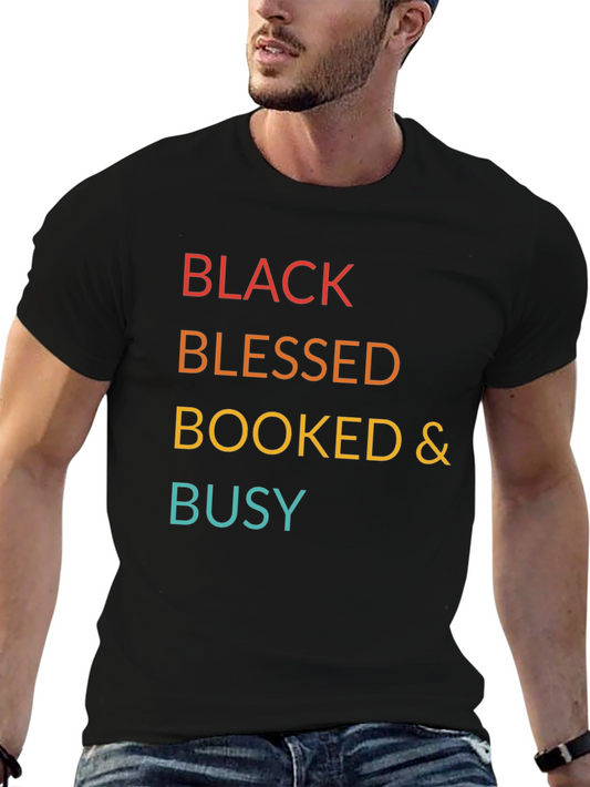 Black Blessed Booked & Busy T-Shirt