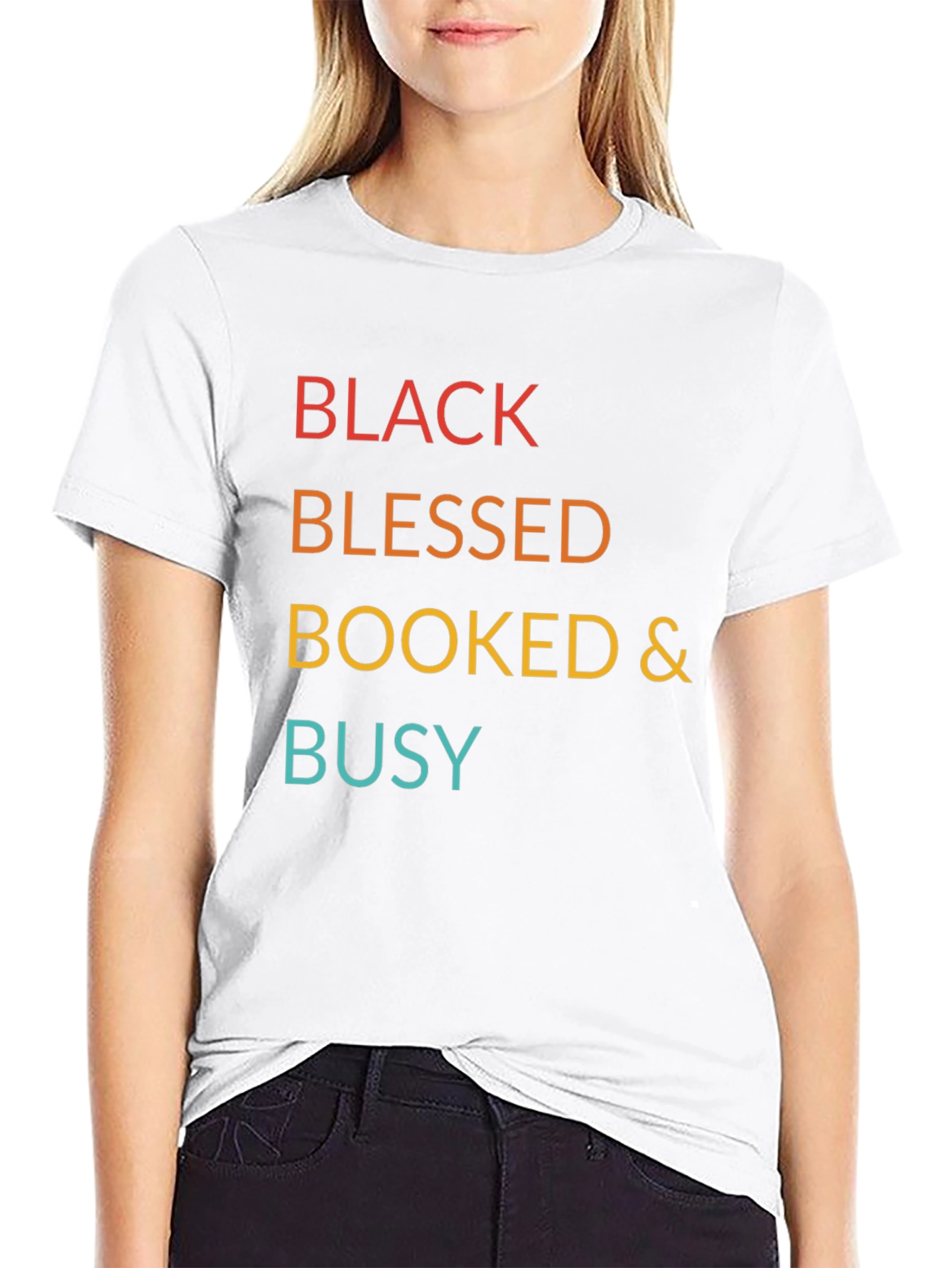 Black Blessed Booked & Busy T-Shirt