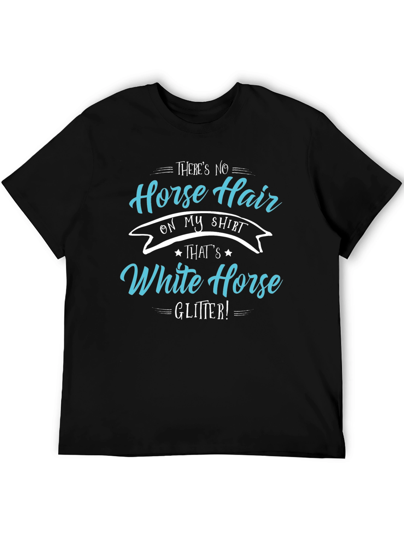 Horse Hair White Horse Glitter T-Shirt