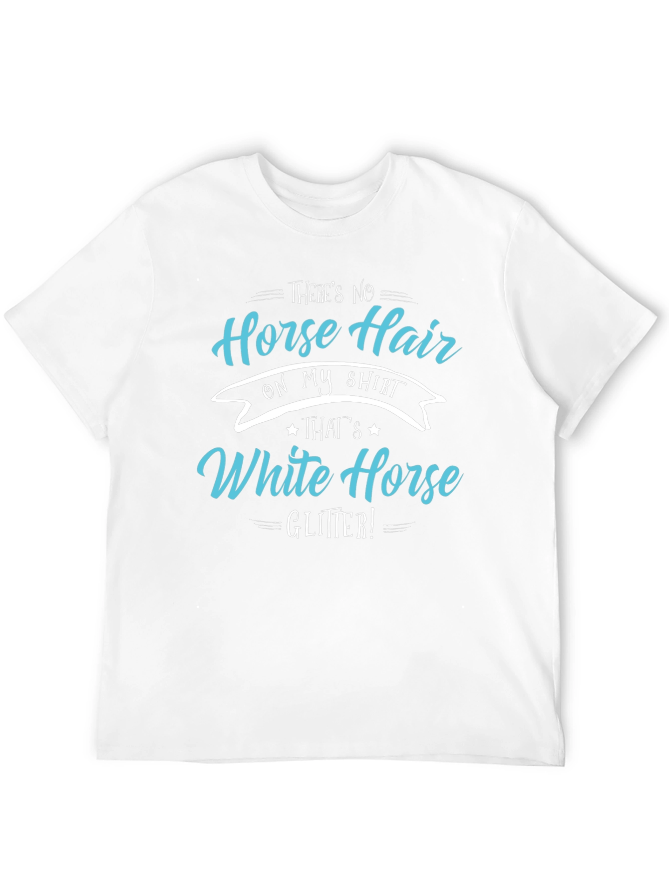 Horse Hair White Horse Glitter T-Shirt
