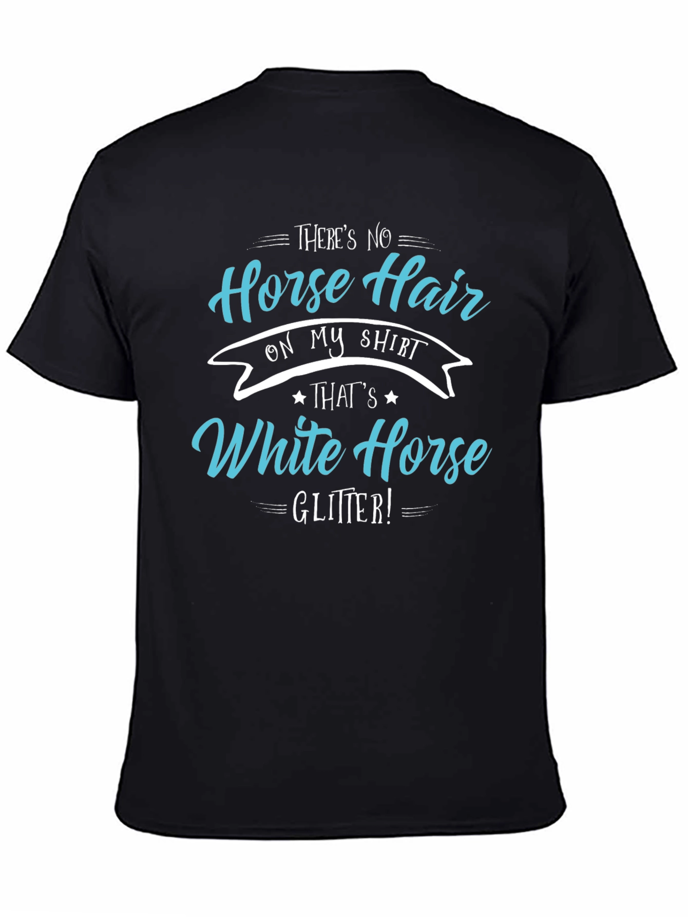 Horse Hair White Horse Glitter T-Shirt