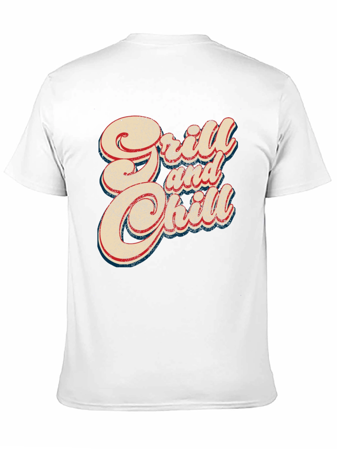 Grill and Chill Retro Style Black T-Shirt