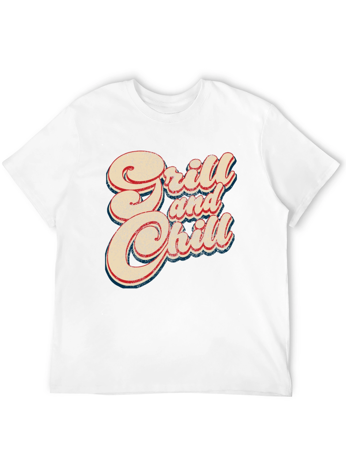 Grill and Chill Retro Style Black T-Shirt
