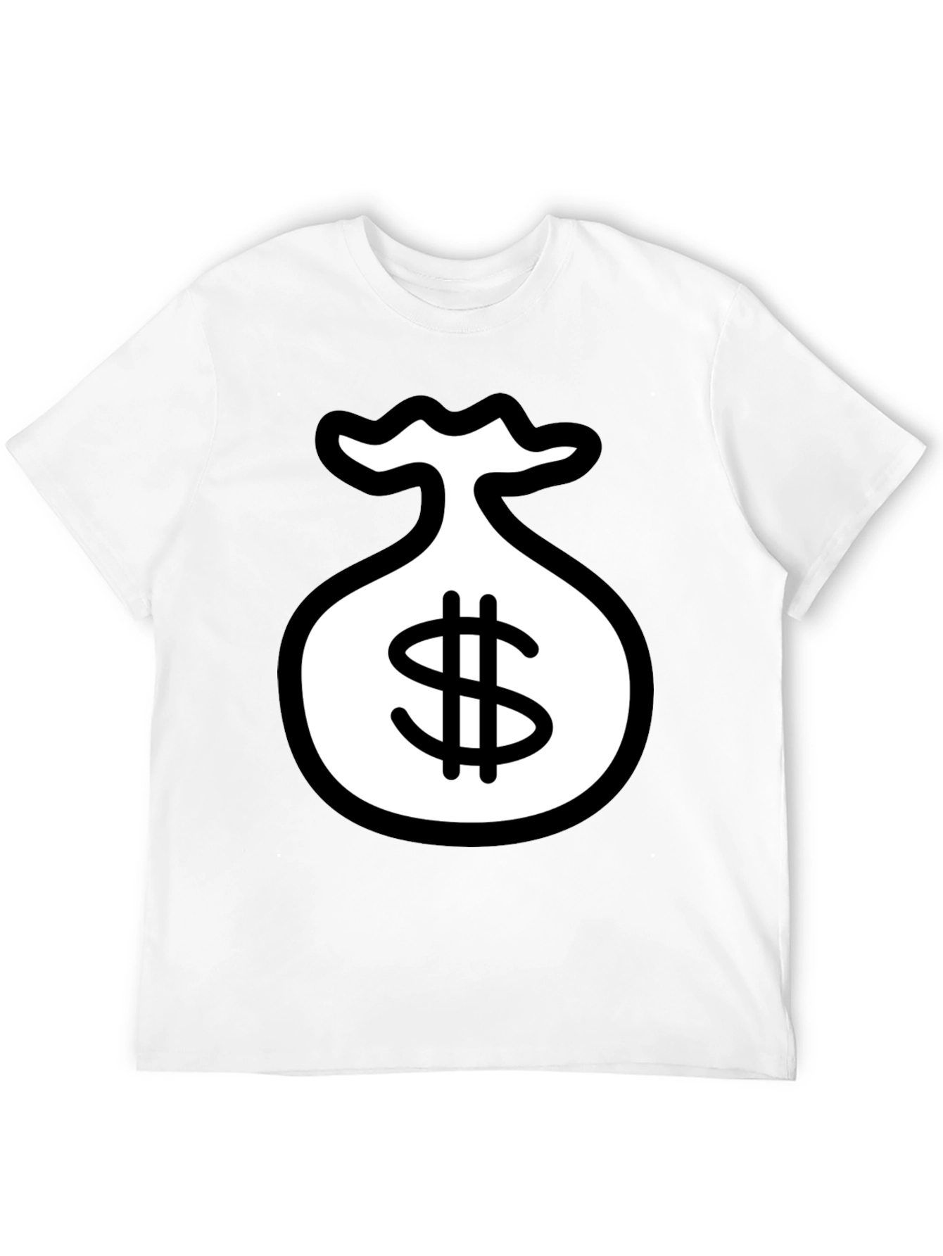 Black T-Shirt with Money Bag Graphic
