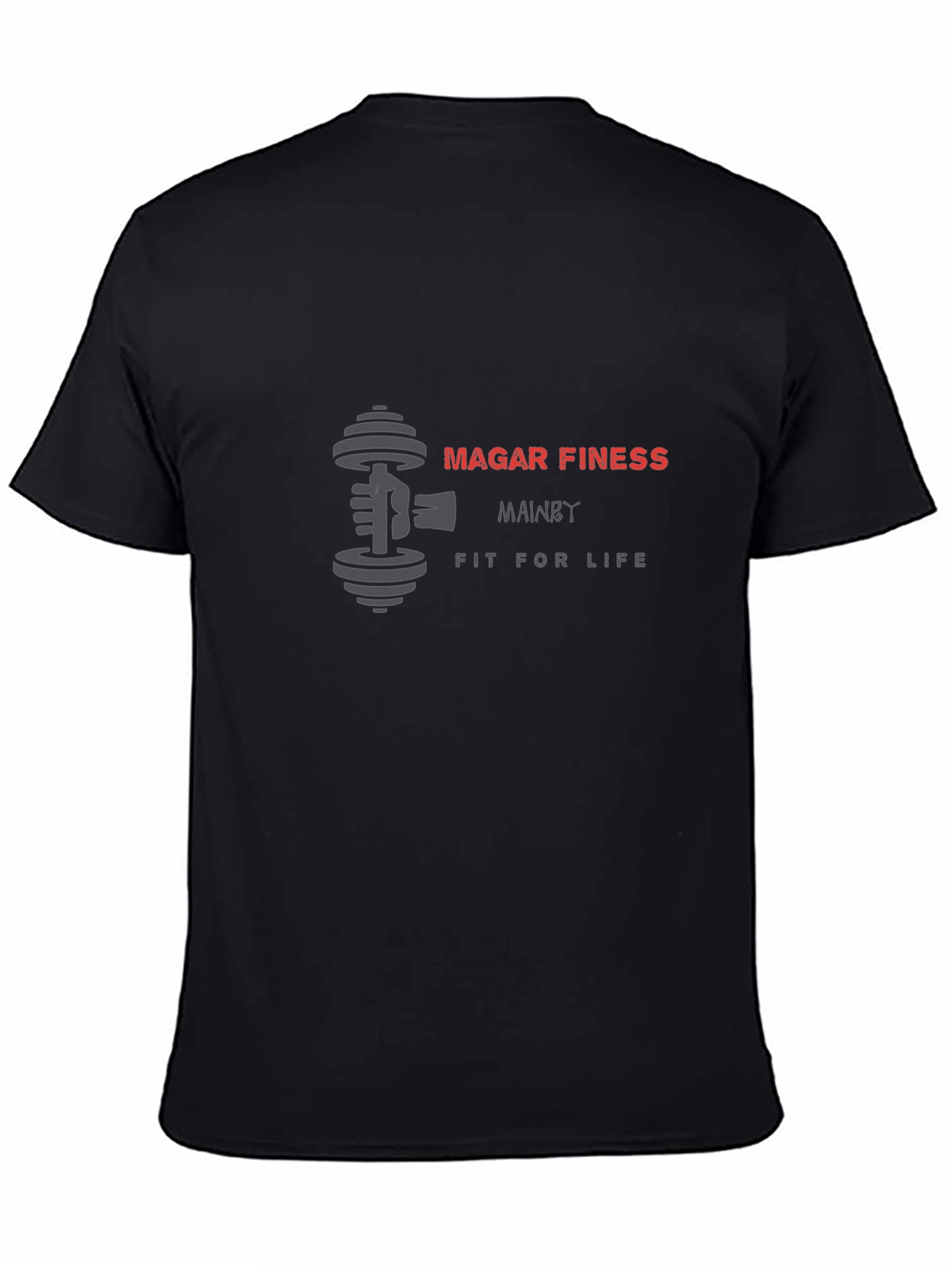 Mens Black Fitness Graphic T-Shirt