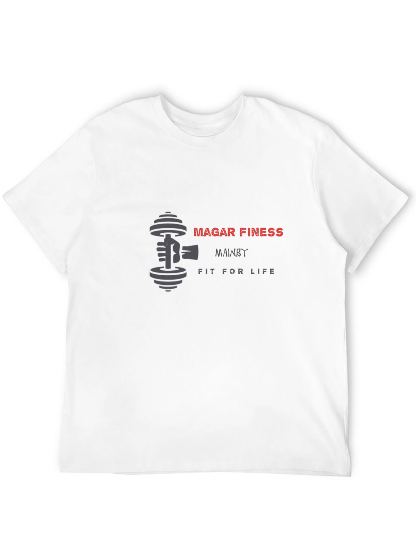 Mens Black Fitness Graphic T-Shirt