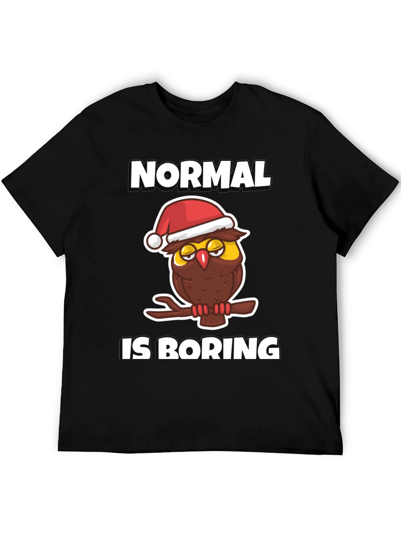 Normal is Boring Owl Christmas Graphic Tee