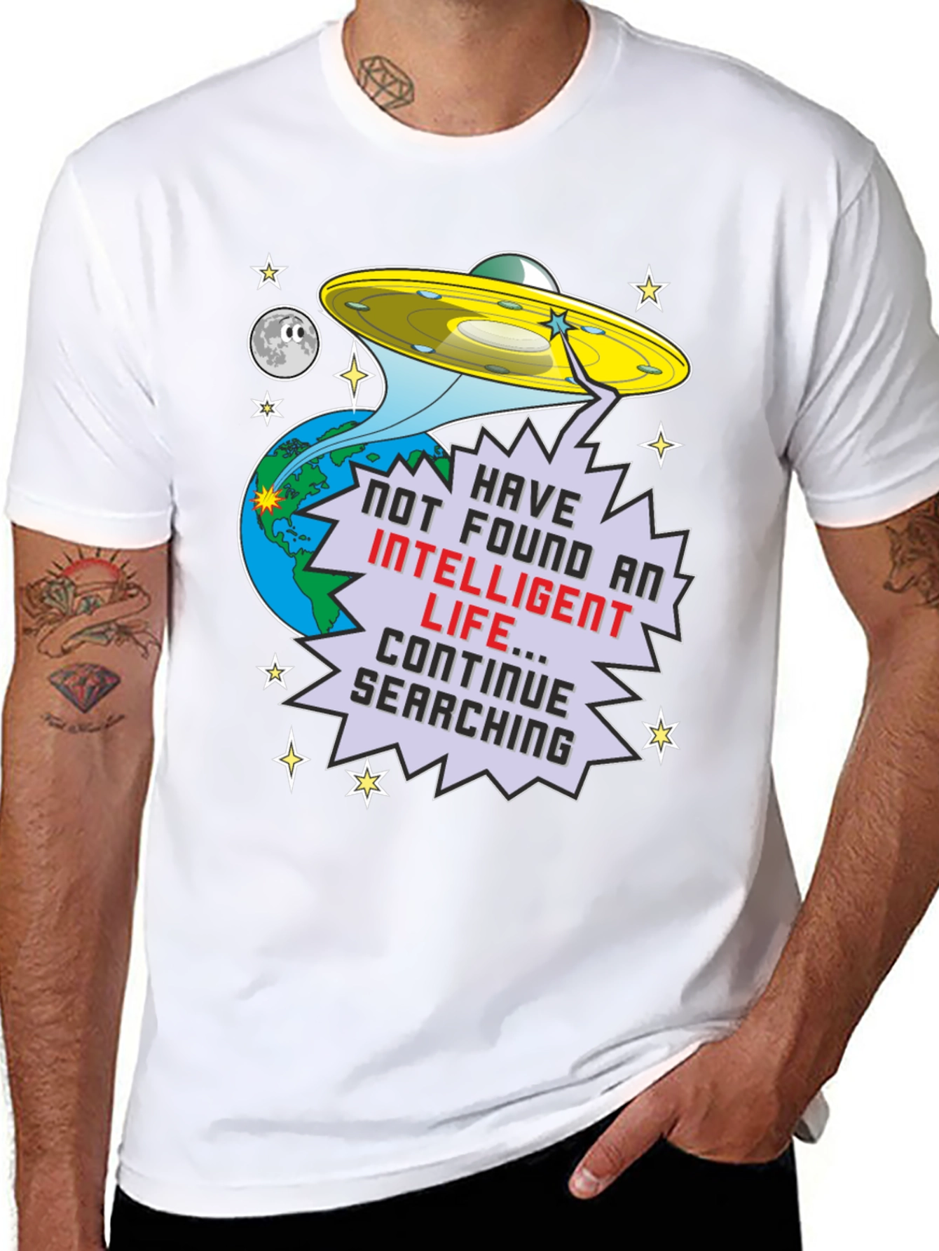 Funny Alien Abduction UFO T-Shirt - Continue Searching